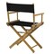 Foldable Solid Wood Director Chair for Patio Dining with Black Seat